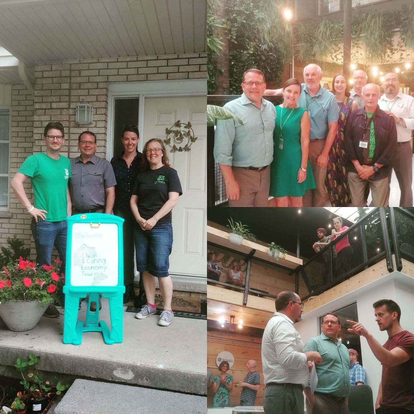 Bronagh Joyce Morgan with community members at a grassroots 'Clean and Caring Economy Tour' gathering.